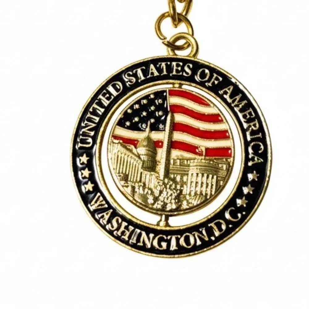 United States of America Washington DC Souvenir Keychain Emblem‎ Flag Dome